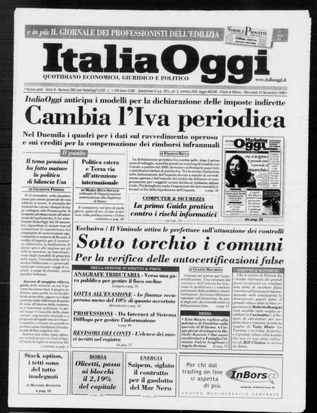 Italia oggi : quotidiano di economia finanza e politica